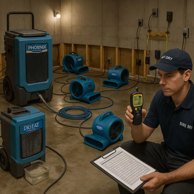 Structural Drying and Dehumidification process in Bayou Gauche, LA